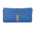 Saint Laurent Continental Zip Wallet, &pound;210, Accessories, Blue, Leather, Front view